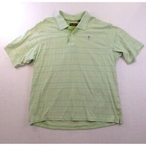 Payne‎ Stewart Mens XXL Green Plaid Cotton Pique Short Sleeve Golf Polo Shirt